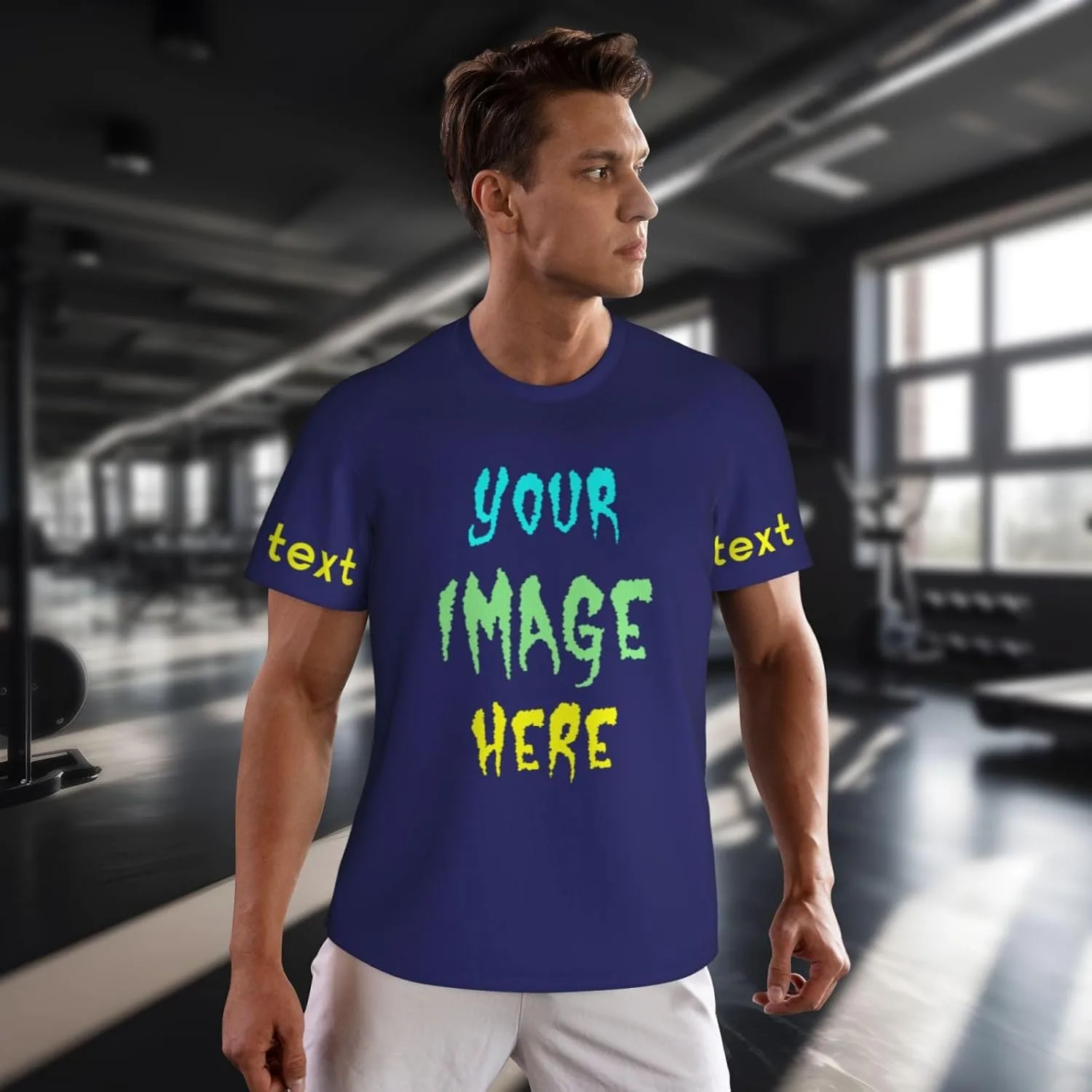 Футболка Custom для мужчин с фото и текстом — фото 4