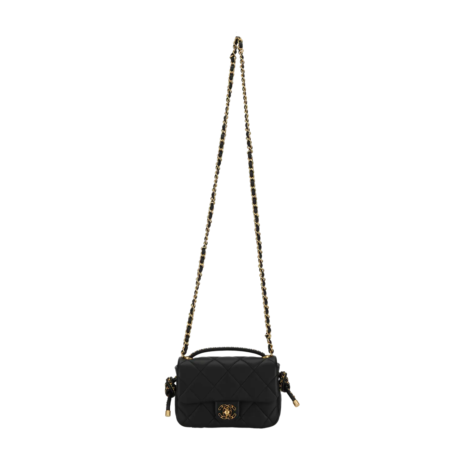 

CHANEL Кожаная женская сумка через плечо черного цвета One Shoulder