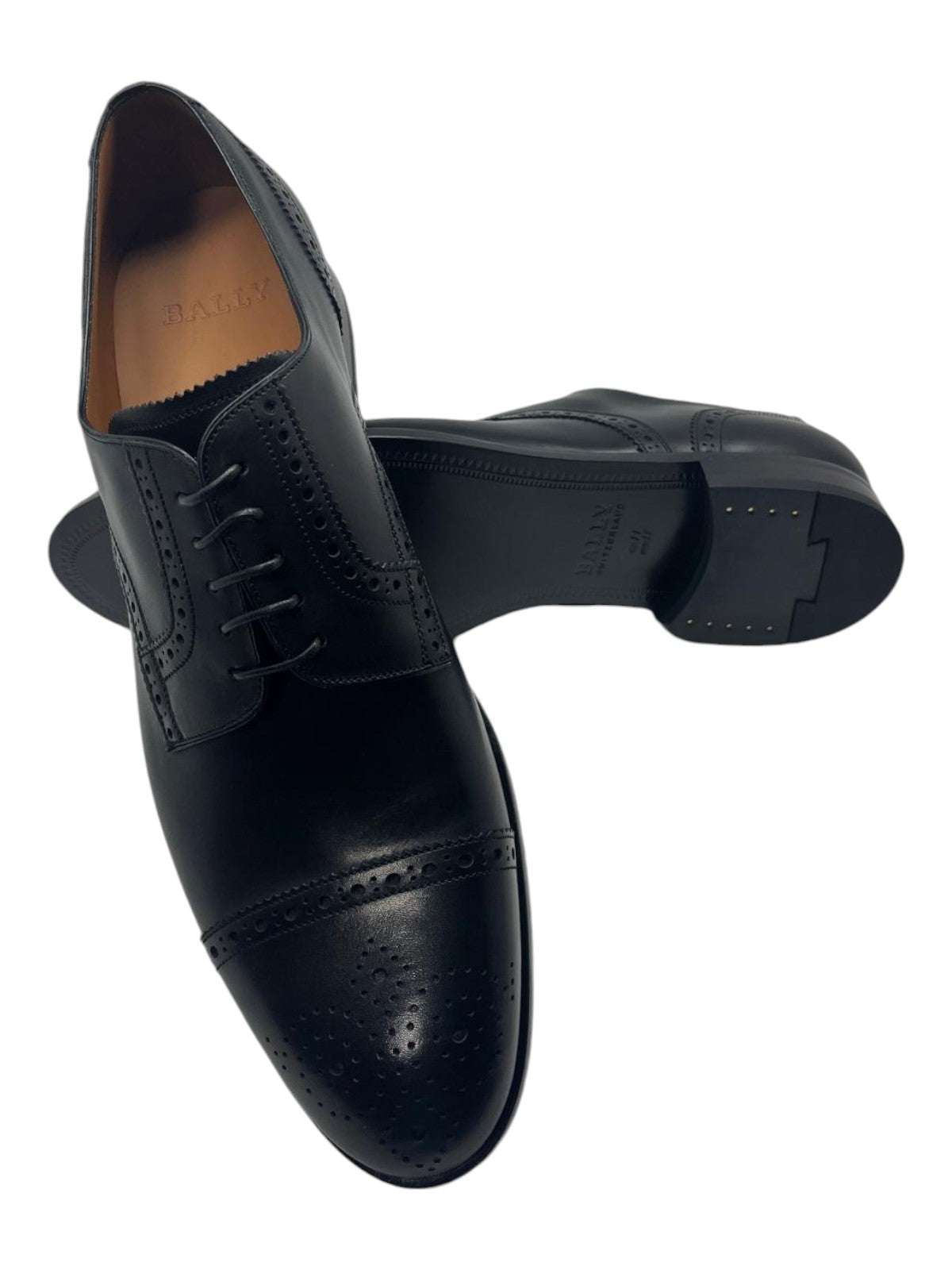 Bally Brooking 6301284 Мужские черные оксфордские туфли из телячьей кожи — фото 4