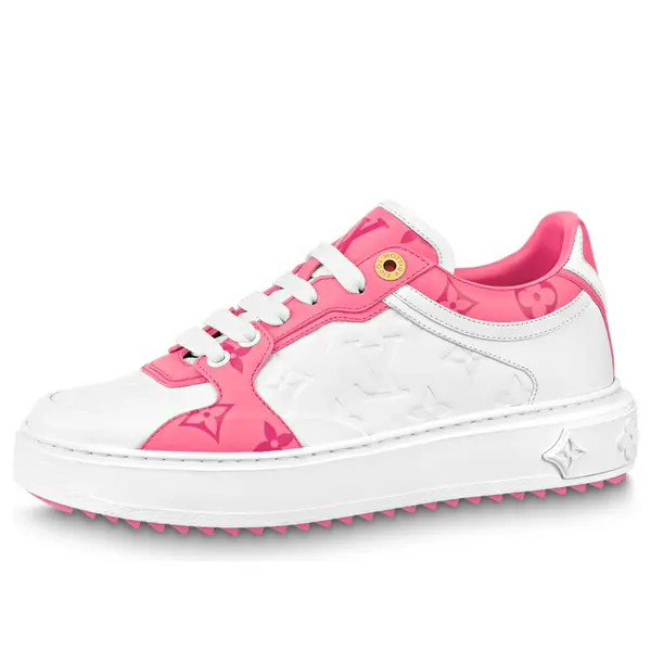 Кроссовки time out sneakers 'white and pink monogram' Louis Vuitton, белый