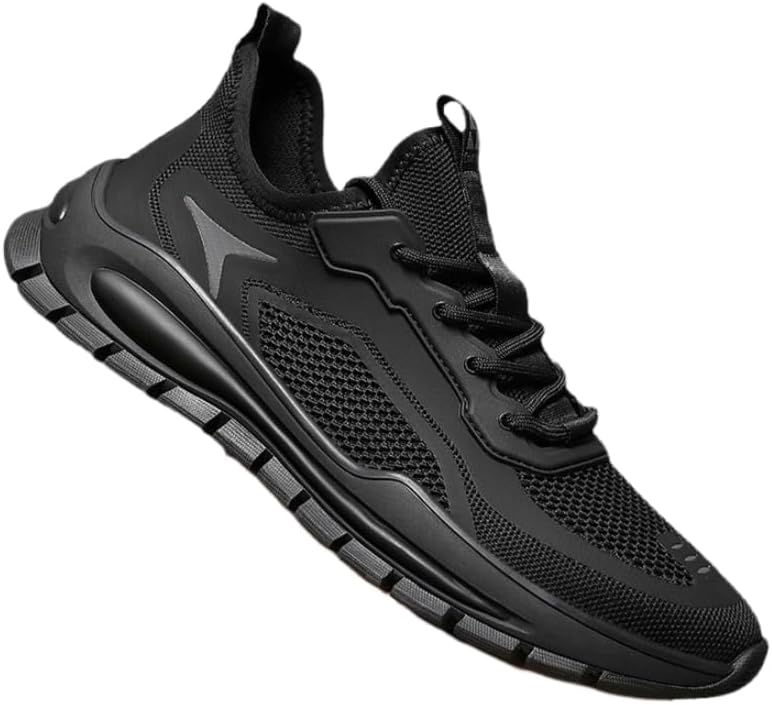 

Мужские дышащие спортивные кроссовки из сетки - низкие с шнуровкой, подходят для повседневной носки в любое время года Hoalox, черный