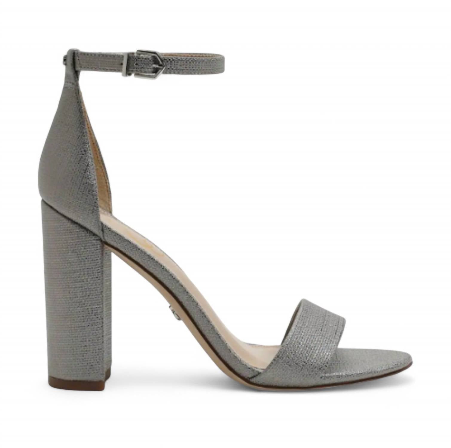 Сандалии Yaro на блочном каблуке цвета олова Sam Edelman, цвет pewter — фото 2