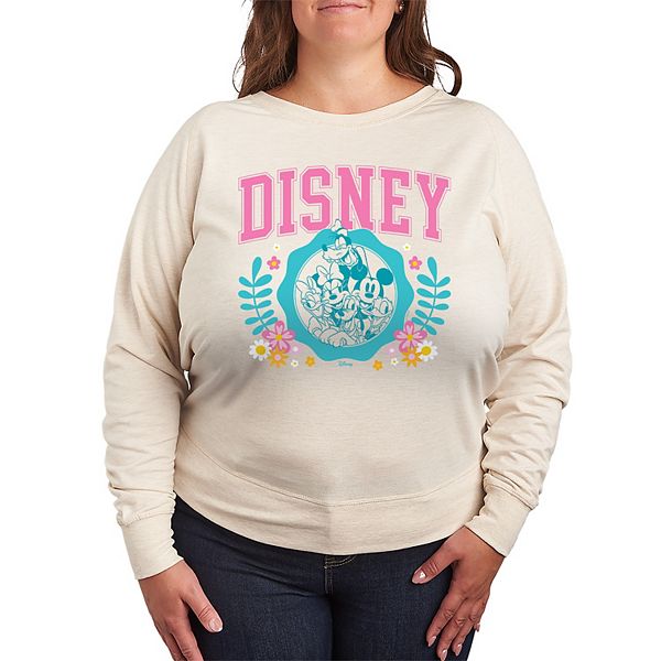

Футболка с длинным рукавом Mickey & Minnie Mouse plus size spring collegiate french terry Disney