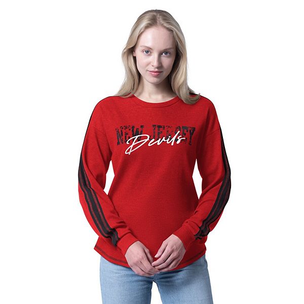 

Женская красная футболка new jersey devils advantage thermal long-sleeve tri-blend G-Iii 4Her By Carl Banks