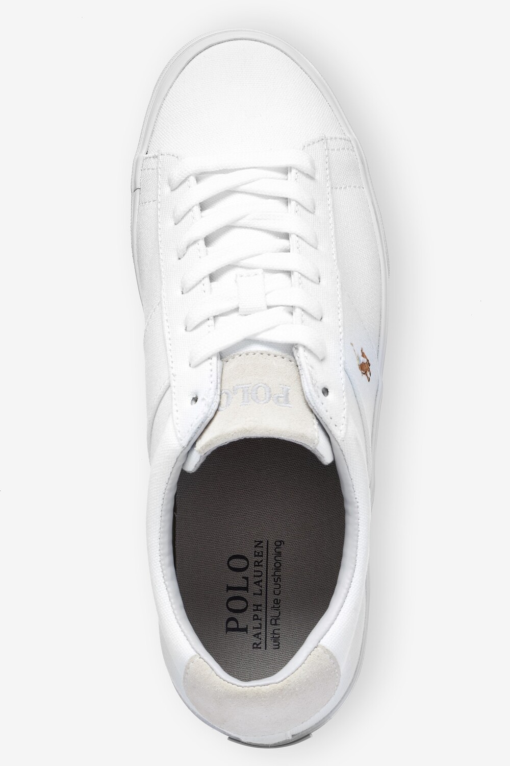 Кроссовки Sayer из парусины White с логотипом Polo Ralph Lauren, белый — фото 3