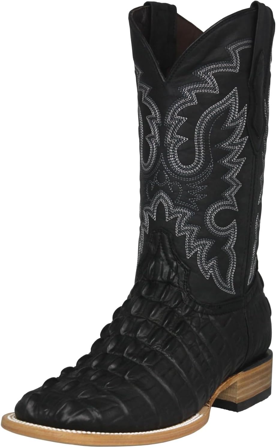 

Мужские черные ковбойские сапоги Texas Legacy с узором из кожи аллигатора и квадратным носком