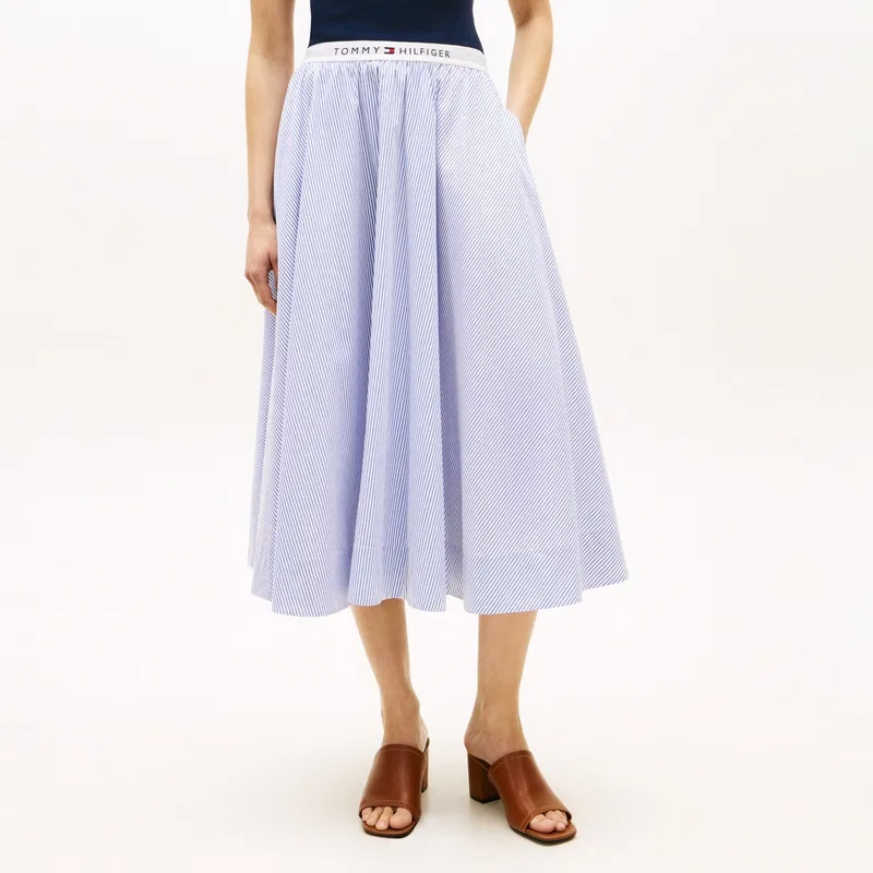 Макси-юбка в полоску Tommy Hilfiger, Dusty Blue Stripes — фото 4