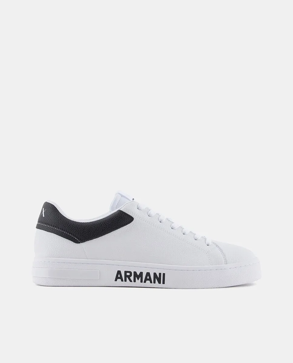 

Мужские кожаные кроссовки с логотипом сбоку Armani Exchange, белый