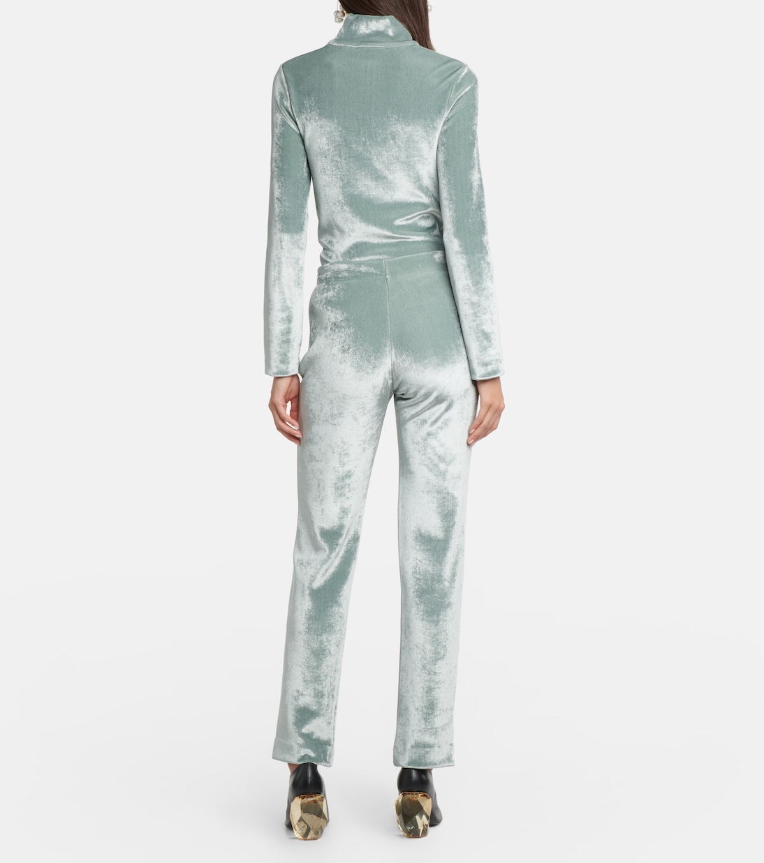 Прямые брюки из смесовой шерсти Jil Sander, Steel Blue — фото 3