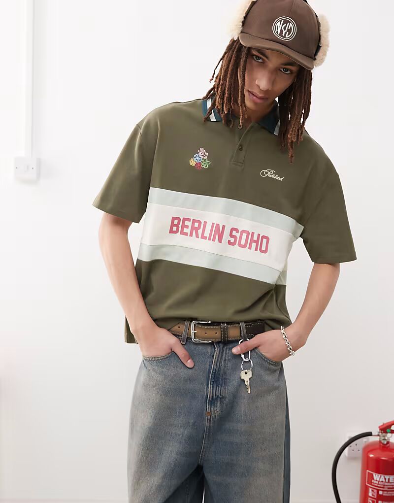 

Винтажная рубашка-поло Prohibited Soho зеленого цвета