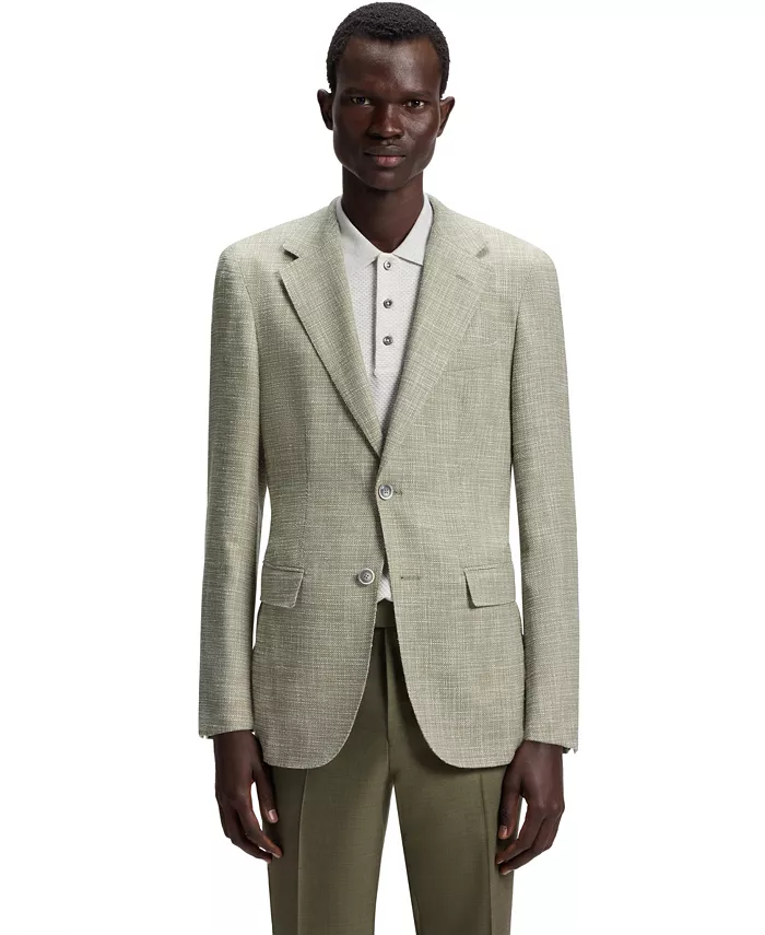 

Мужской пиджак Regular-Fit с микроузором Hugo Boss, загар/бежевый