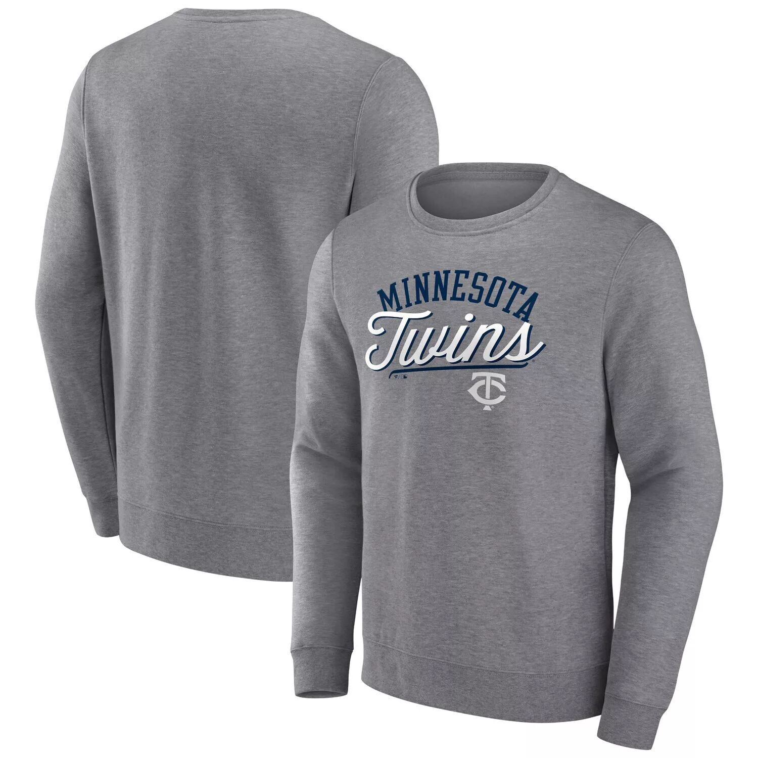 

Мужской пуловер с логотипом Heather Grey Minnesota Twins Simplicity Fanatics