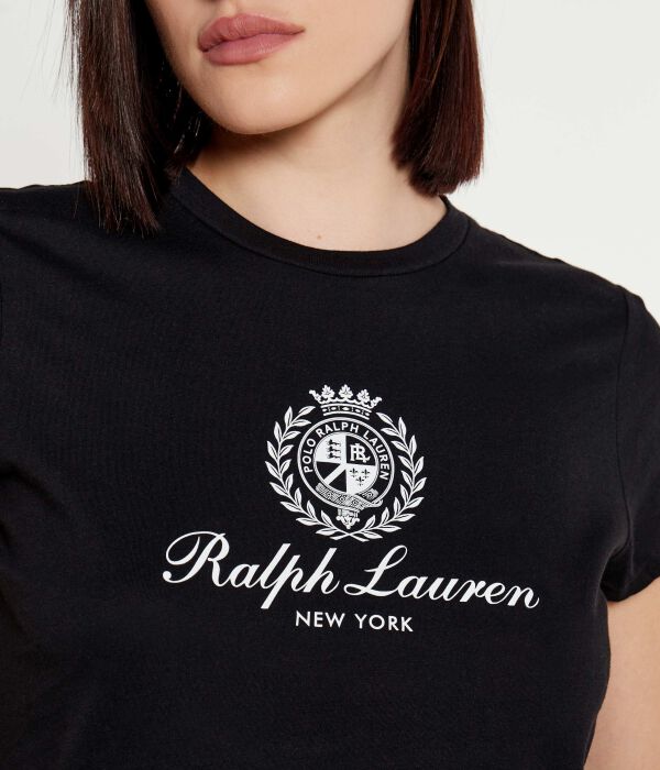 Футболка женская Polo Ralph Lauren с логотипом на груди, черный — фото 4