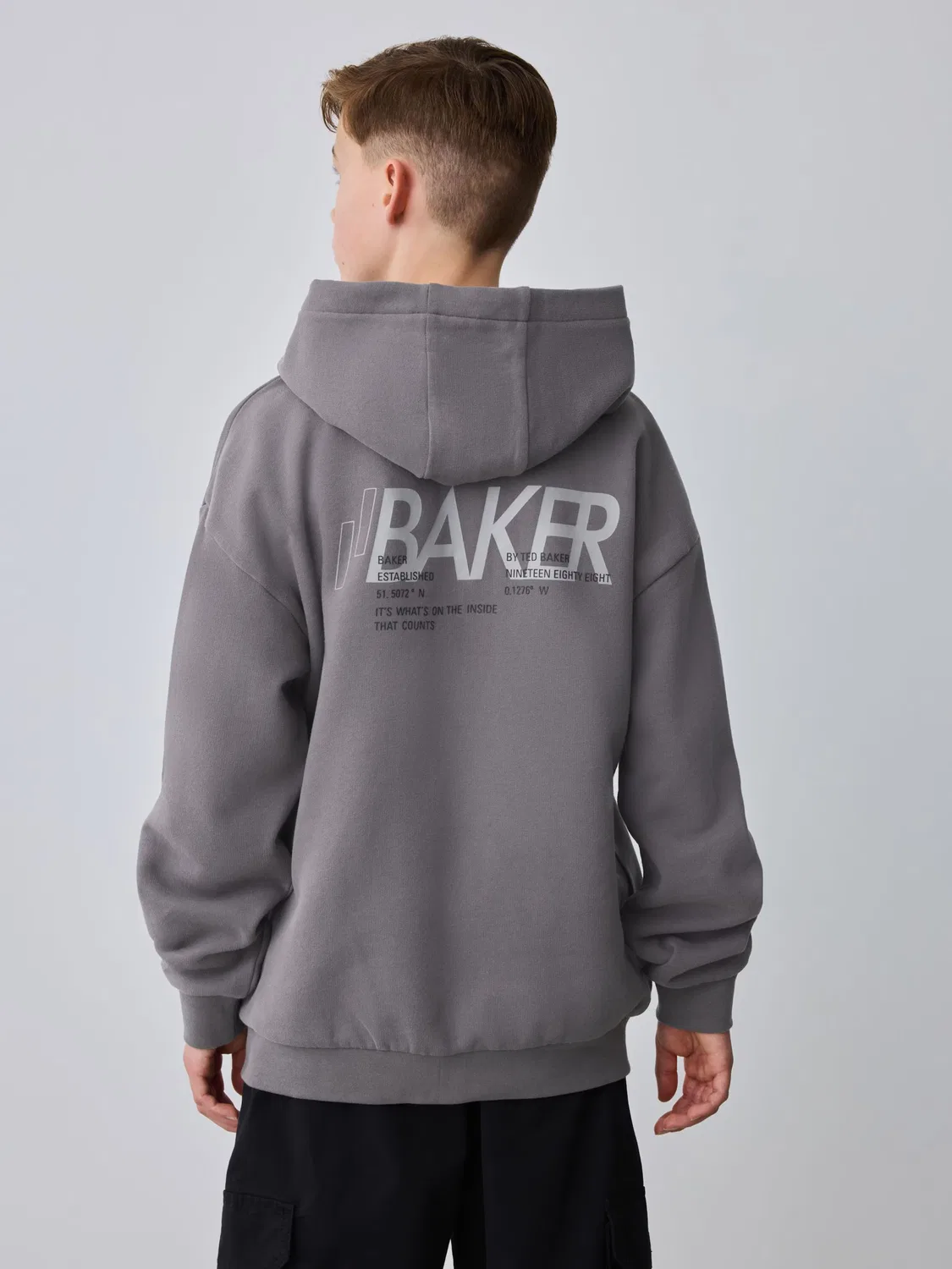 Худи на молнии Baker by Ted Baker светло-серый, темно-серый — фото 3