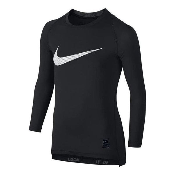 

Футболка Nike Front Swoosh Long Sleeves Tee 'Black White', черный