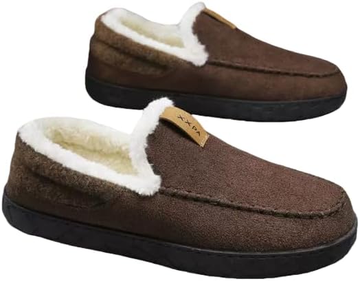 

Мужские мокасины с памятью формы для дома, теплые домашние тапочки для улицы и дома Hhhchpm, Coffee