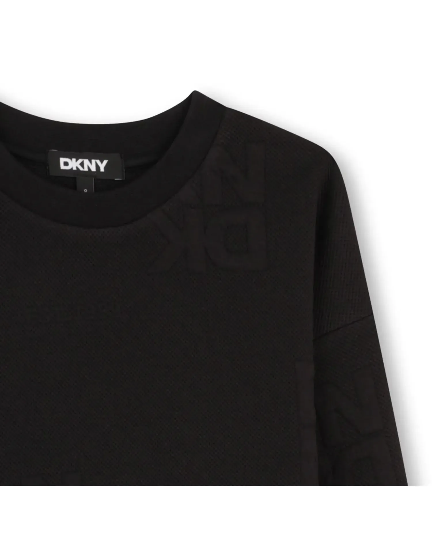 Унисекс толстовка с длинными рукавами без капюшона DKNY, черный — фото 2