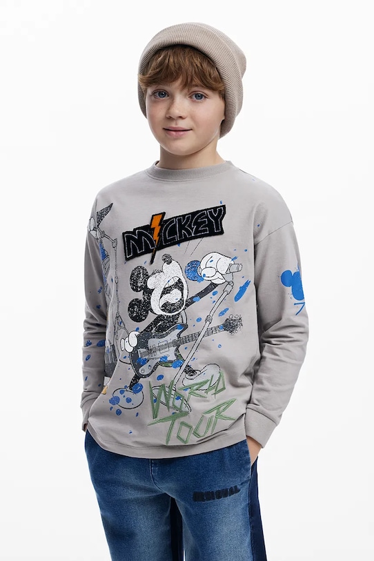 

Детская хлопковая водолазка Desigual, серый