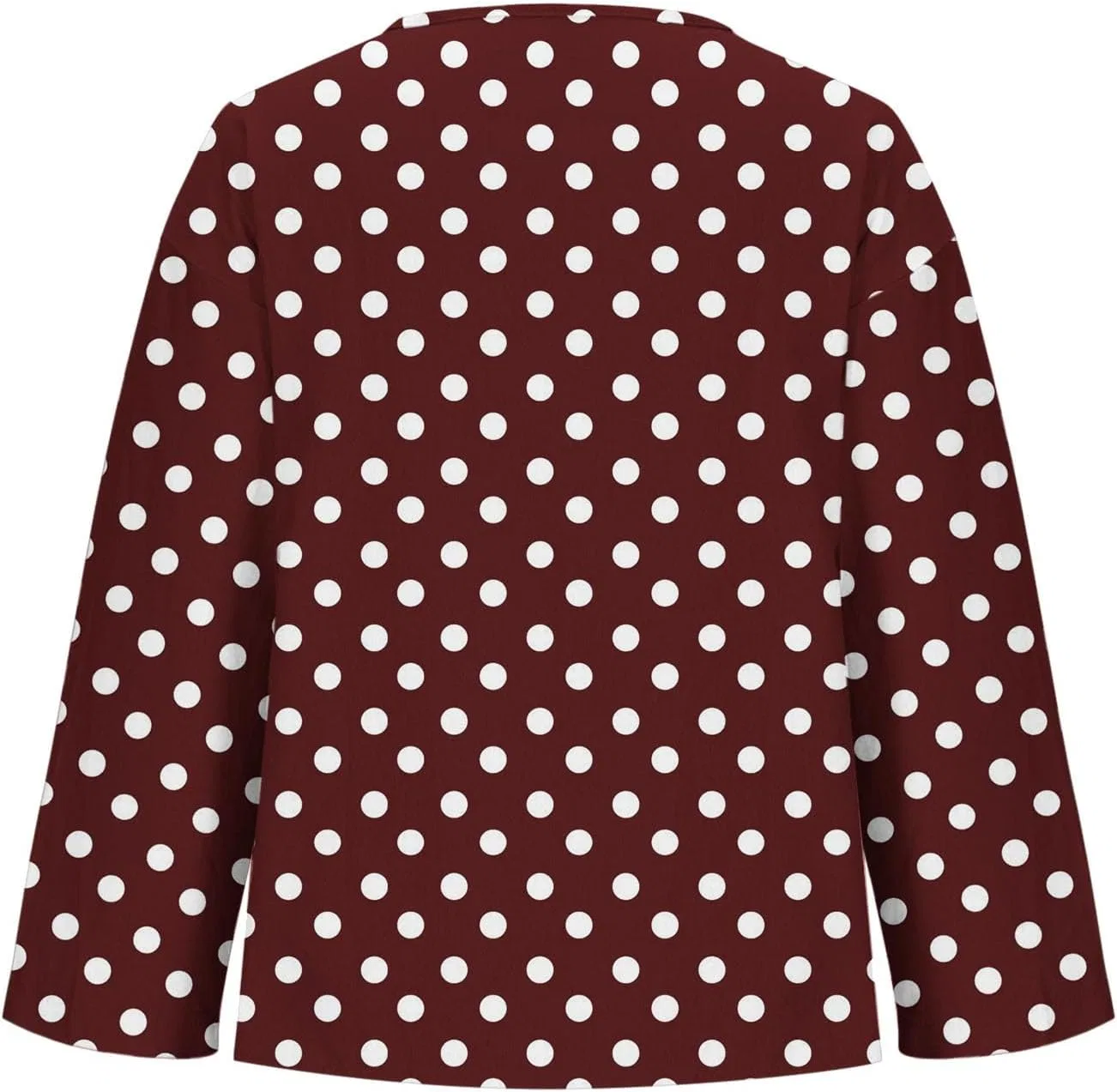 Женская футболка с V-образным вырезом, длинным рукавом, Oversize, F-84 Burgundy Wine — фото 4