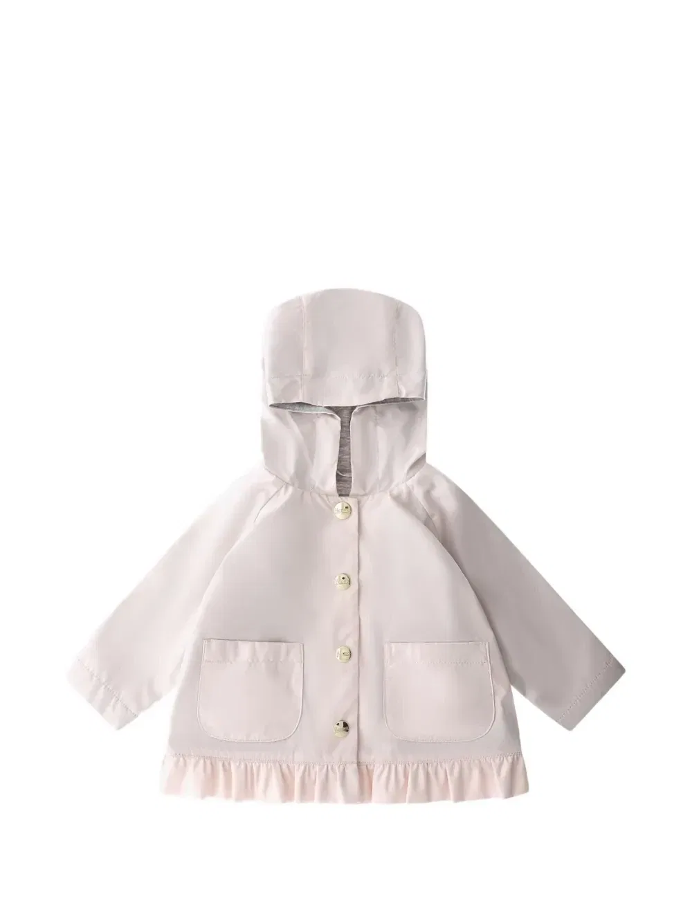 Кейп с капюшоном и оборками Herno Kids, розовый