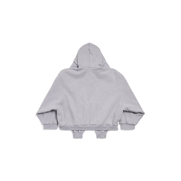 Куртка incognito boxy zip-up hoodie large fit 'grey' Balenciaga, серый — фото 2