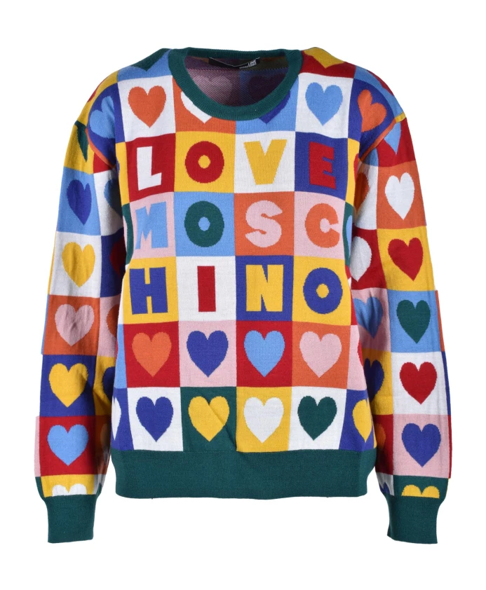 

Пуловер из смесовой шерсти Love Moschino, мультиколор