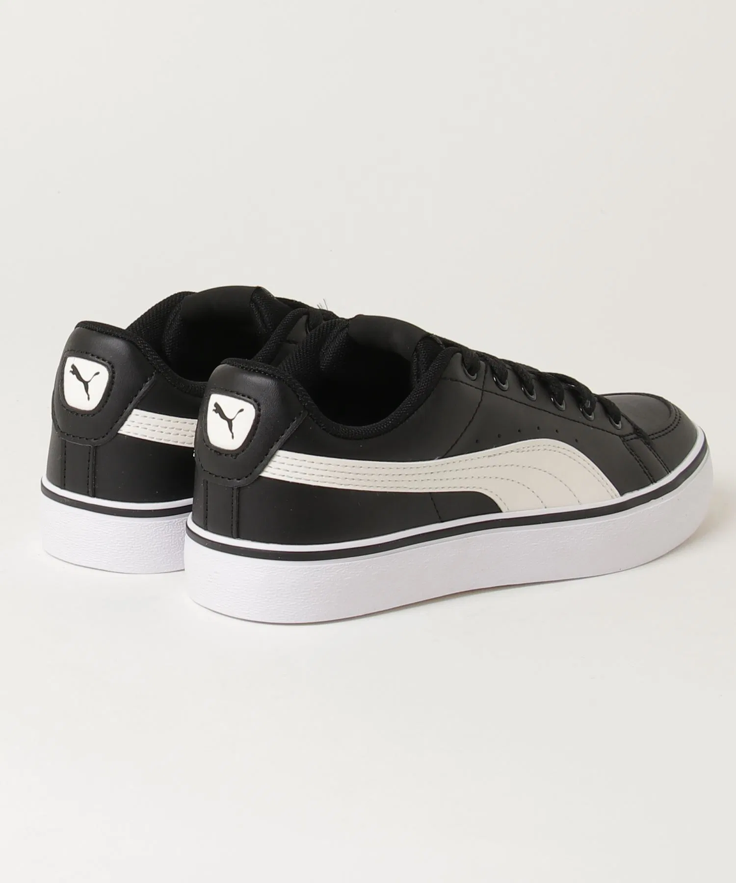 Мужские кроссовки PUMA V Court из искусственной кожи бело-чёрные — фото 3