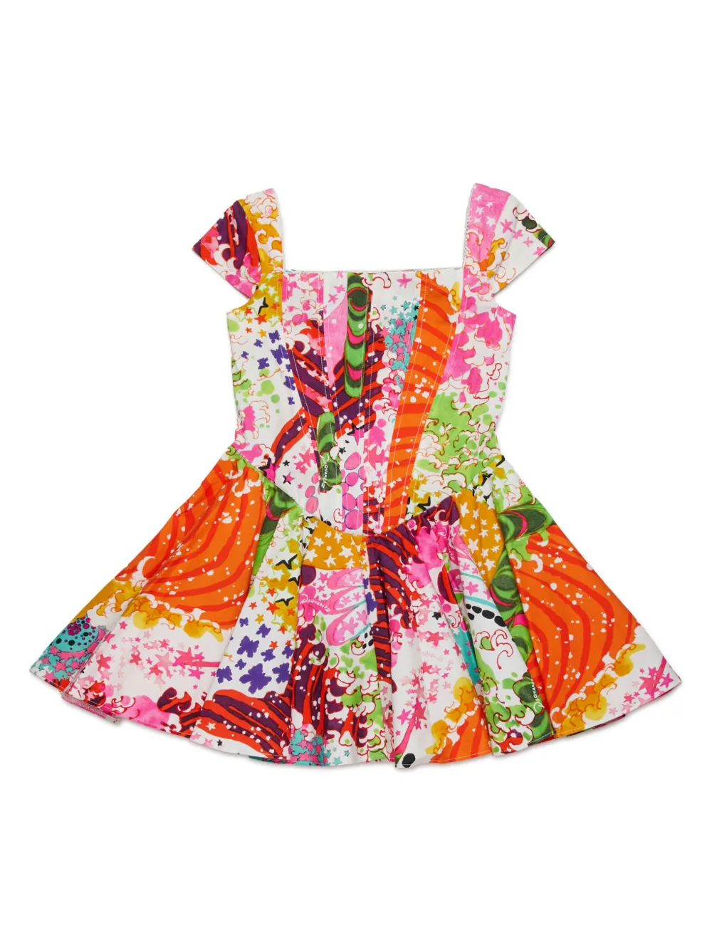 

Платье с эффектом разбрызганной краски DSQUARED2 KIDS, оранжевый