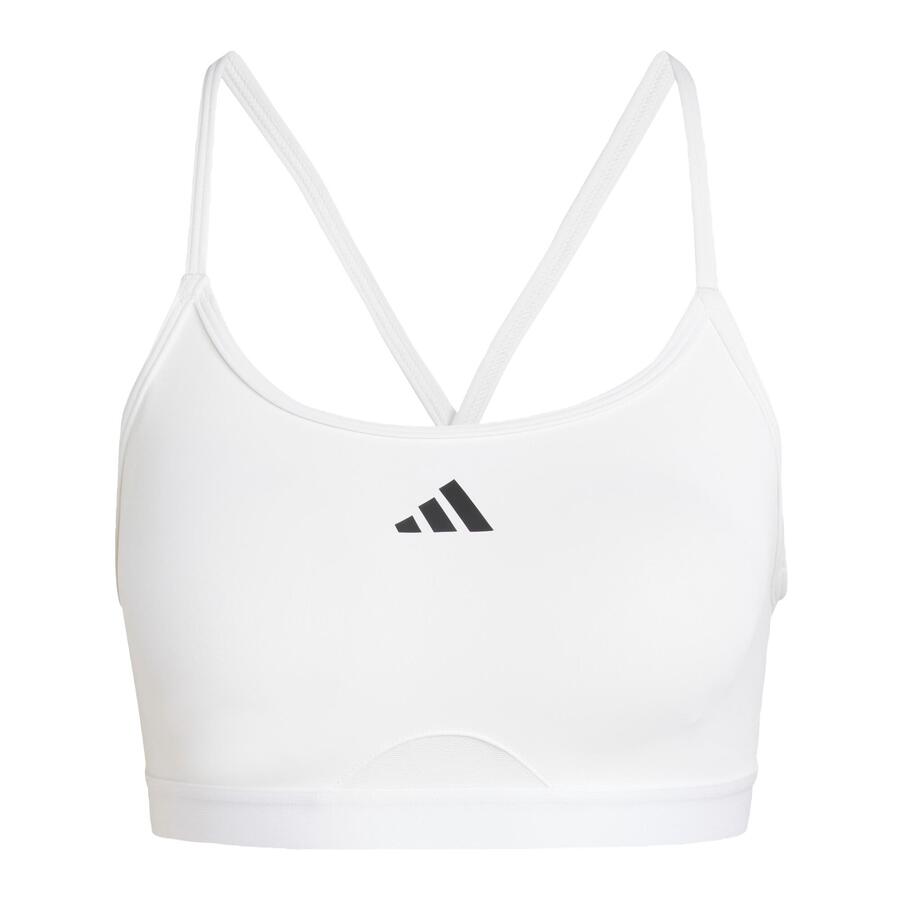 ADIDAS Спортивный бюстгальтер Aeroreact Training с тремя полосками — фото 2