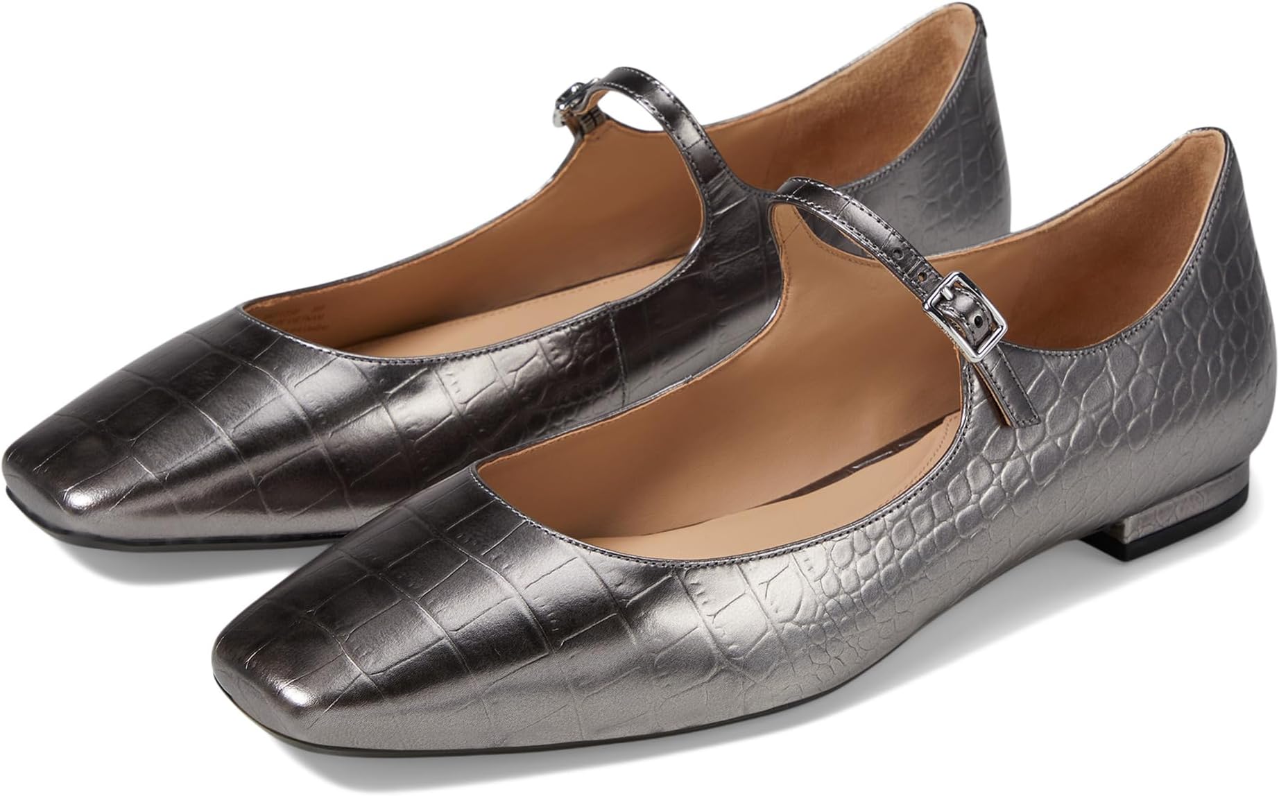 Балетки Cole Haan Bridge Mary Jane Ballet, цвет Dark Silver Croc Print