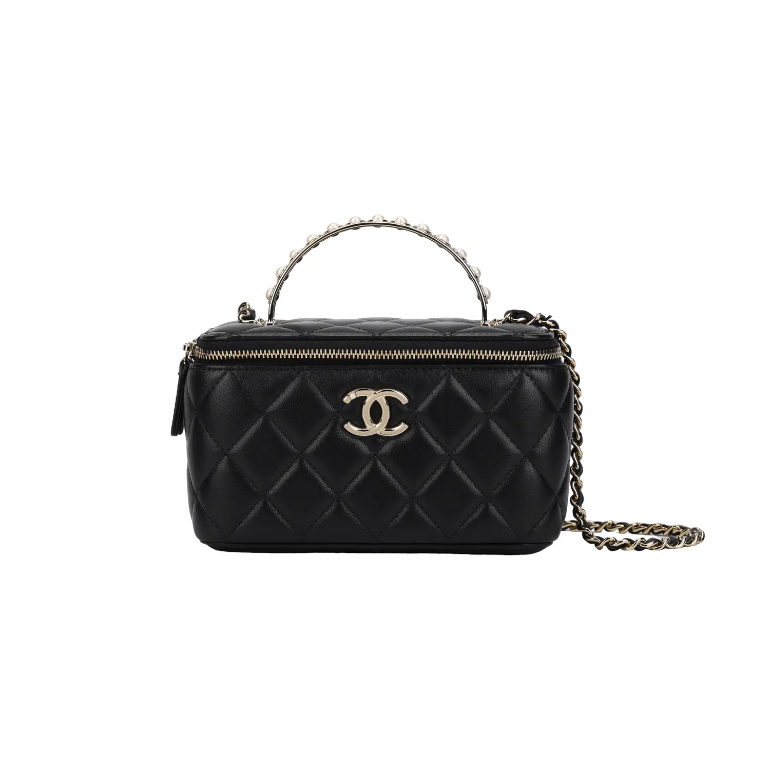 

CHANEL Женская черная сумка через плечо из овчины, кроссбоди, клатч