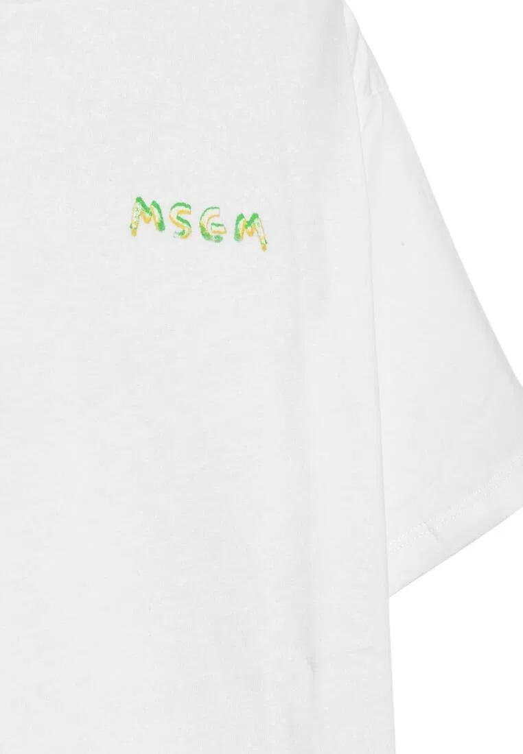Футболка, хлопок, для детей Msgm, белый — фото 2
