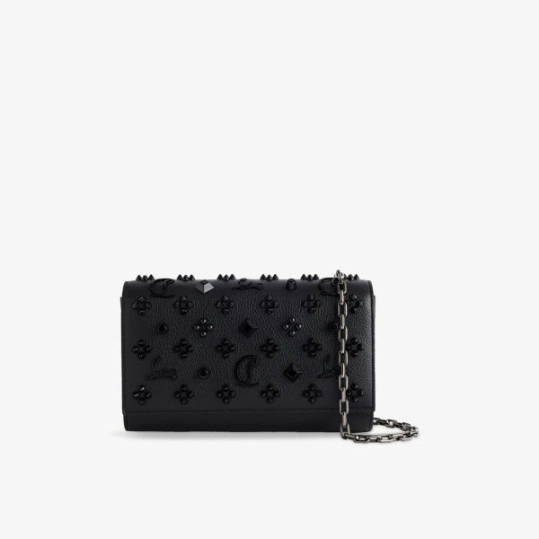 

Клатч кожаный Christian Louboutin Paloma Loubinthesky с шипами, черный