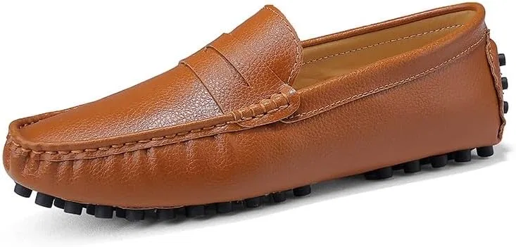 Лоферы из PU кожи мужские, Square Toe, классические, коричневый PUGHGAETZF — фото 3