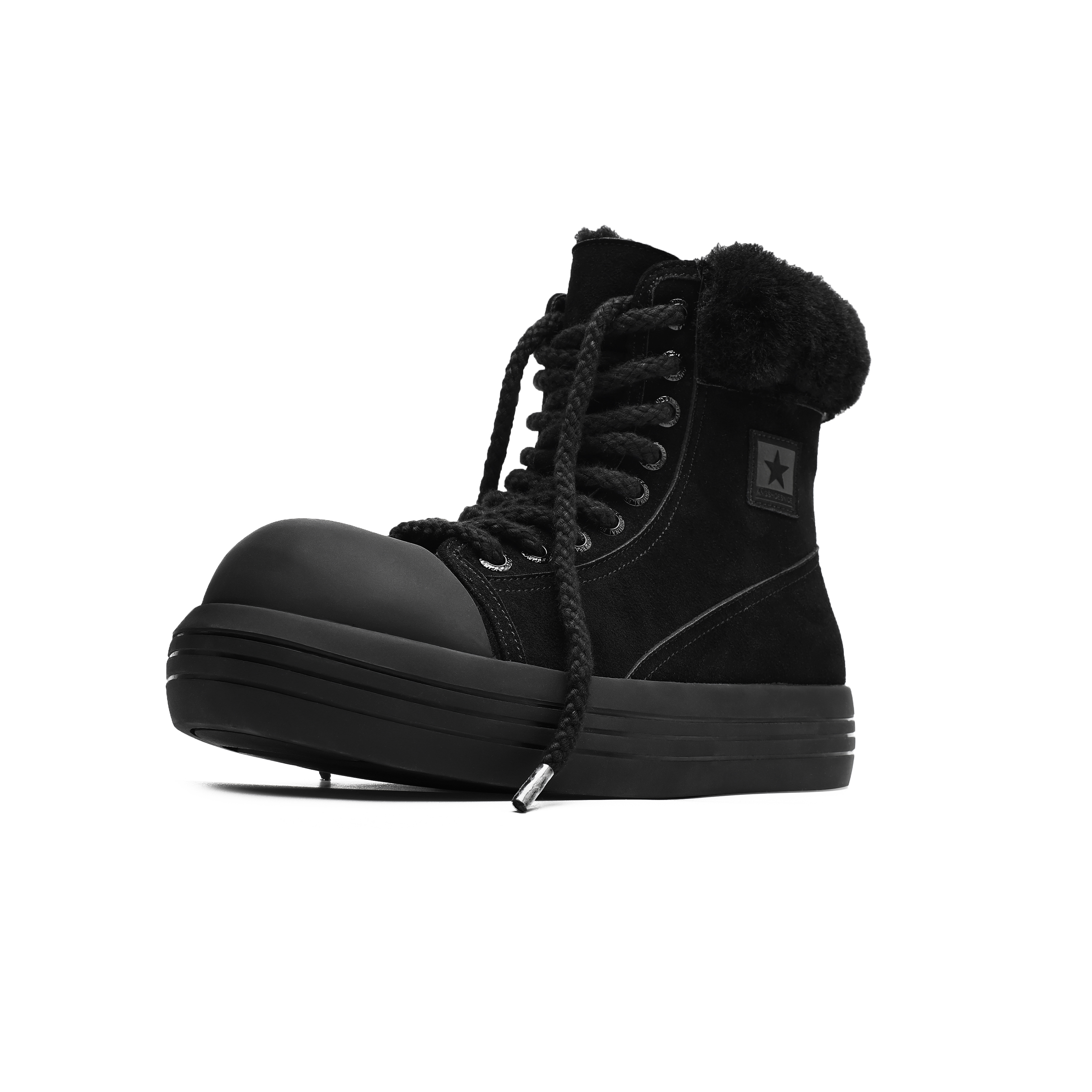 

Hong Kong Meng Ботинки Wear-Resistant Height Increasing Slip-Resistant Short Mid-Calf Snow Boots Men's Black