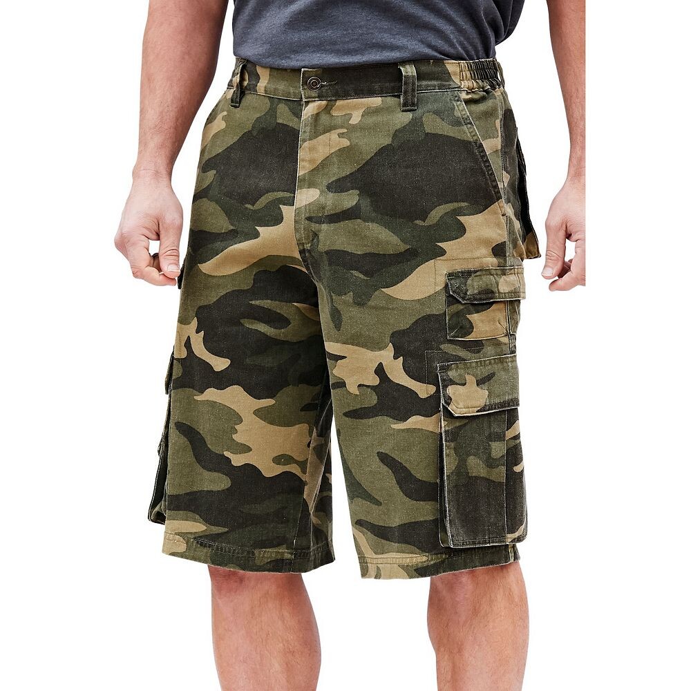 

Мужские шорты-карго с большими и высокими карманами Boulder Creek By Kingsize, цвет Olive Camo