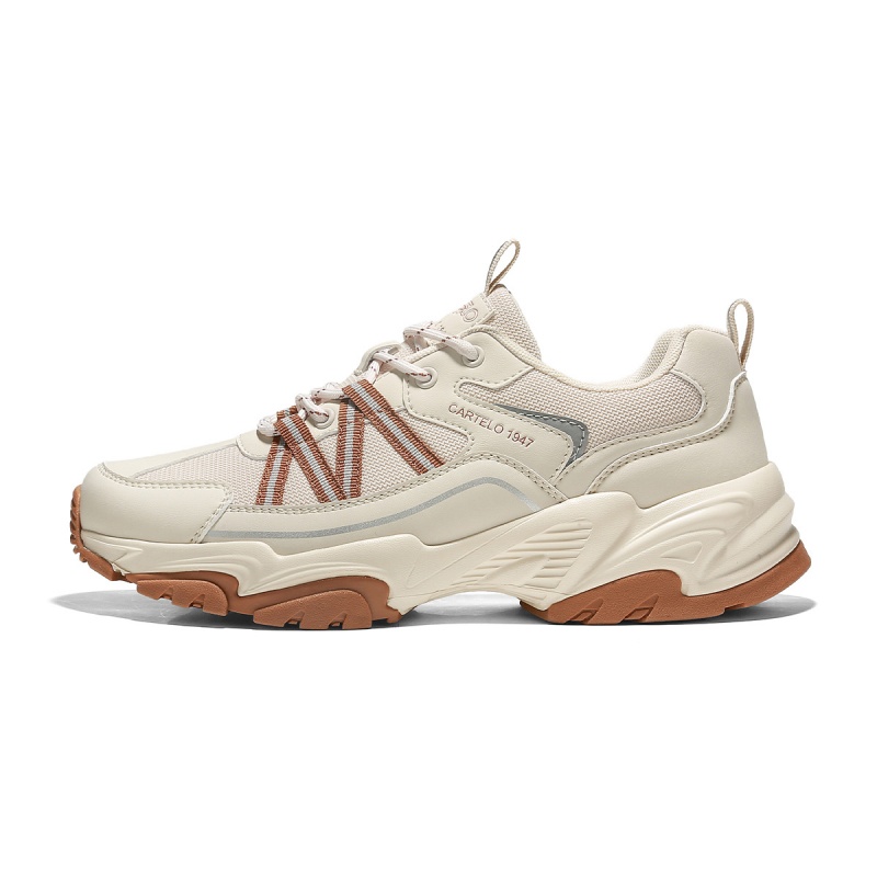 

CARTELO Модные повседневные кроссовки с сеткой на низком ходу противоскользящие массивные мужские светло-коричневые, цвет Light Brown