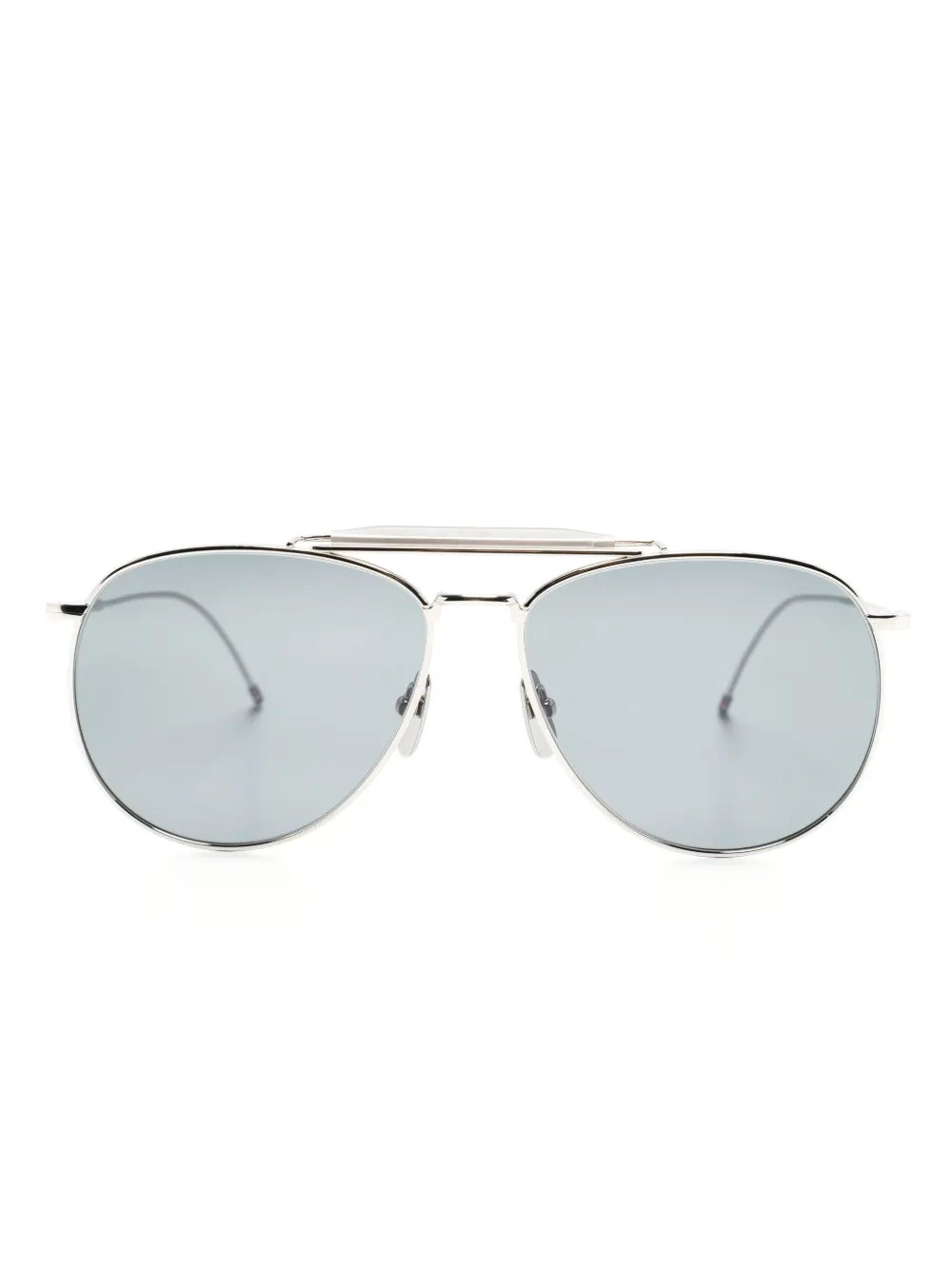 

Солнцезащитные очки-пилоты Thom Browne Eyewear, серебяный