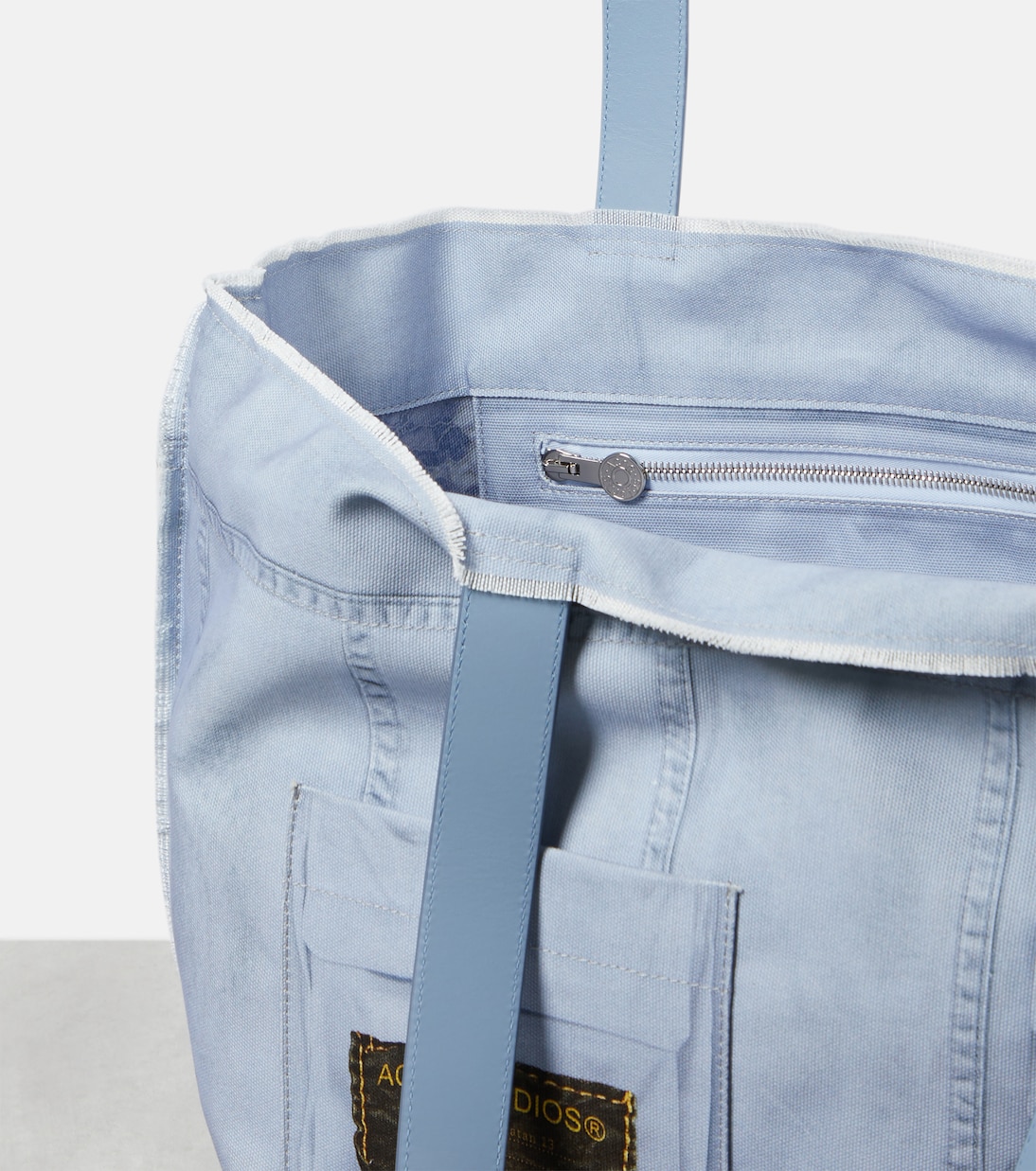 Большая сумка-тоут из хлопкового полотна Midsummer Acne Studios, Sky Blue — фото 3