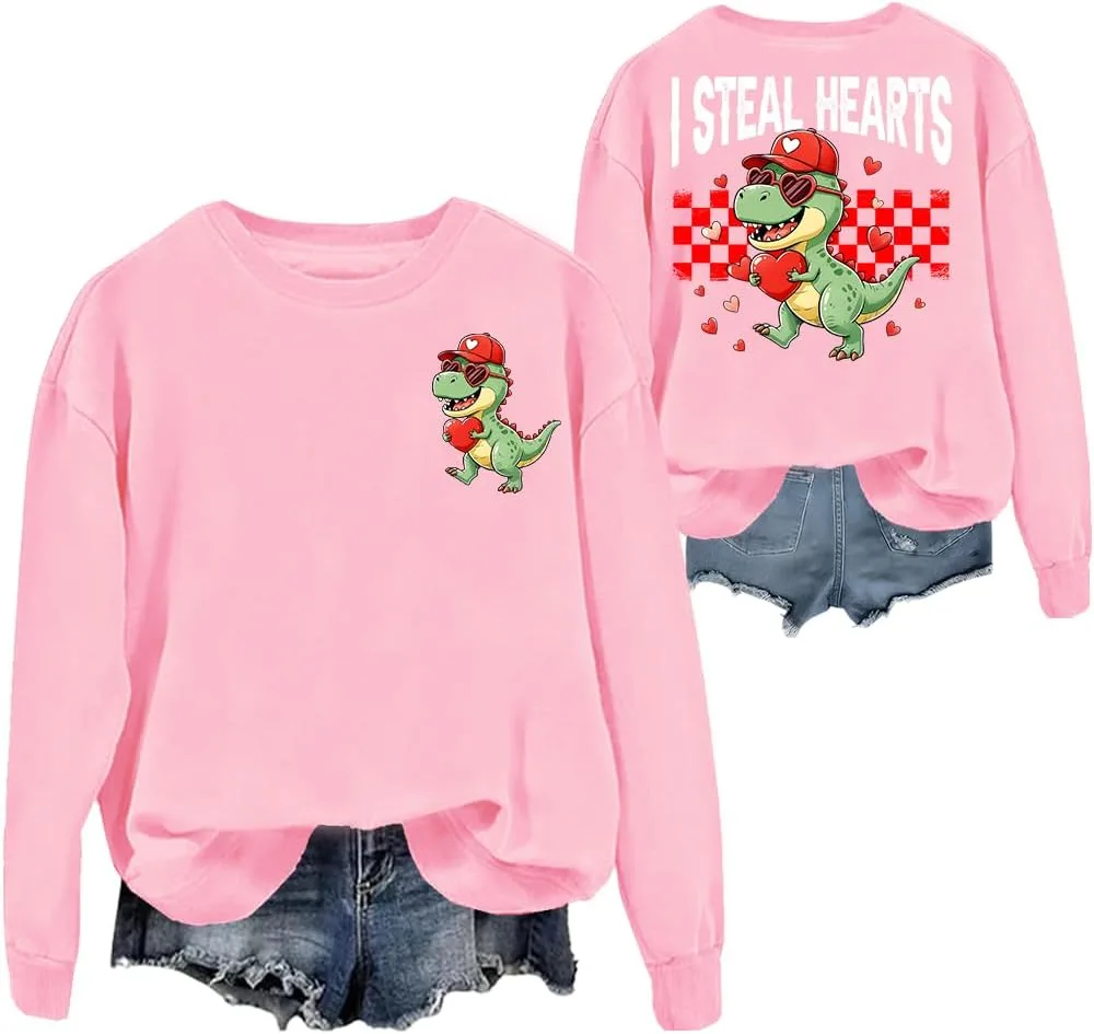 

Свитшот I Steal Hearts с динозавром woati