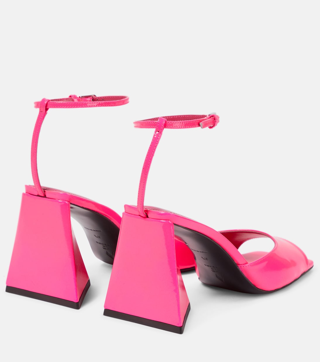 Сандалии из лакированной кожи Piper 85 The Attico, Fluo Fuchsia — фото 3