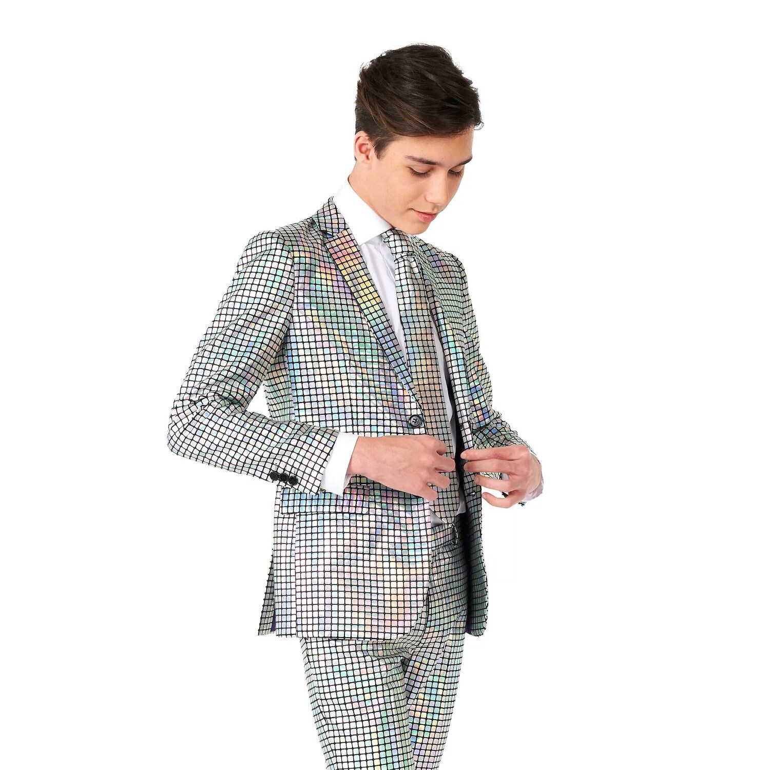 Костюм OppoSuits с металлическим диско-шаром для мальчиков 10–16 лет, костюм из трех предметов для вечеринок OppoSuits — фото 2