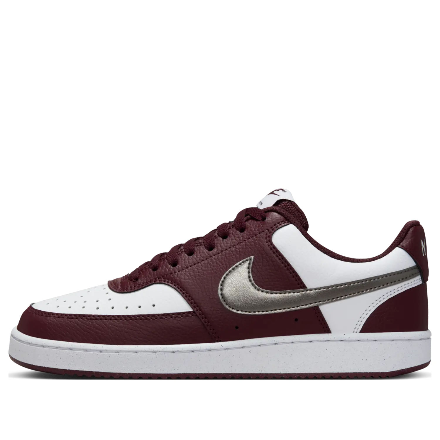 Кроссовки (WMNS) Nike Court Vision Low 'White Metallic Pewter Burgundy'