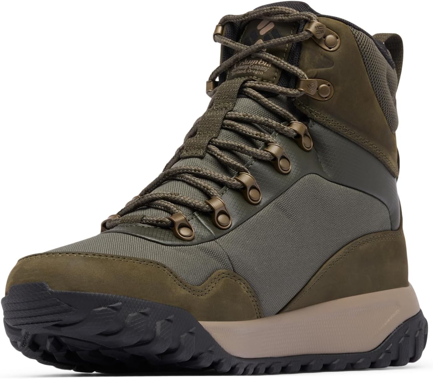 Мужские походные ботинки Columbia Burnsider Omni-heat Infinity, Deep Olive/Tangy Orange — фото 4
