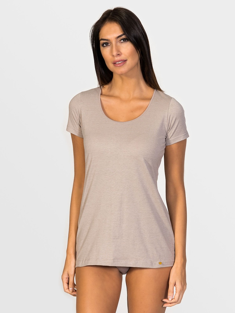 

Нижняя рубашка zd ZERO DEFECTS Hera Short-sleeve top soy fiber, коричневый