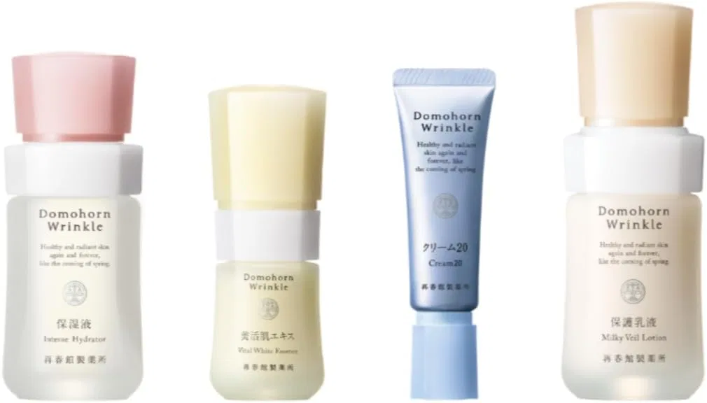 Набор для ухода за кожей 4 предмета Domohorn Wrinkle Half Set, увлажняющий, бренд Saishunkan Pharmaceutical