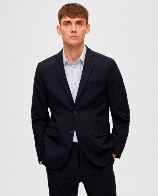 

Однотонный мужской пиджак Slim Fit Selected, темно-синий