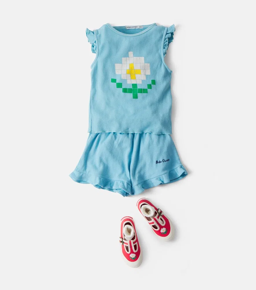 Кроссовки с вышивкой Pixel Daisy Bobo Choses, красный — фото 2