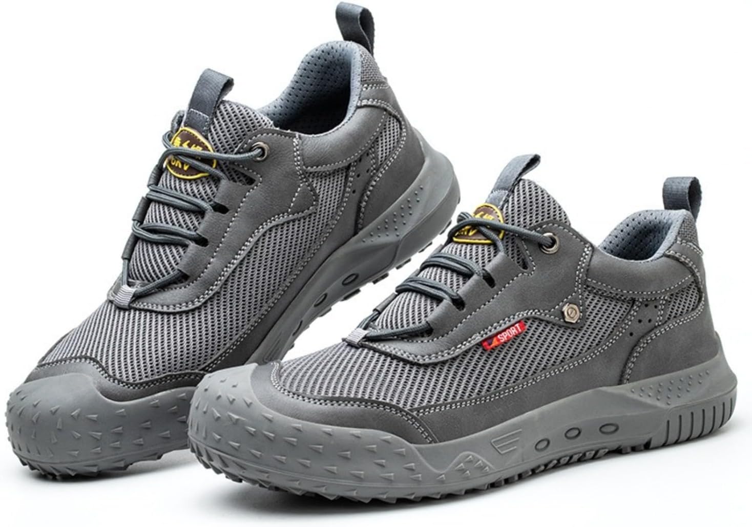 

Дышащие летние защитные туфли с стальным носком для мужчин и женщин, легкие, дышащие, проколоустойчивые, ударопрочные кроссовки для строительства Spedify, серый