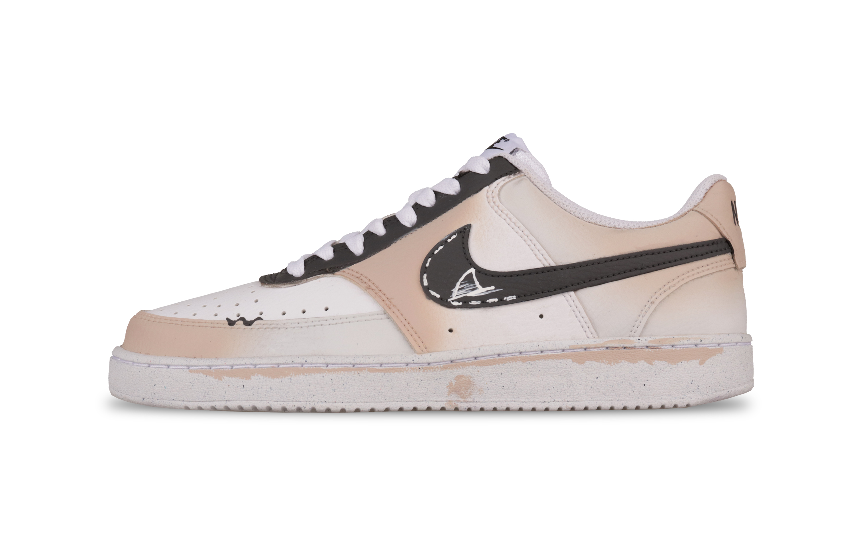 

Nike Кроссовки Court Vision 1 Fall Winter Sleep, износостойкие, низкие, для скейтбординга, мужские, белые, розовые